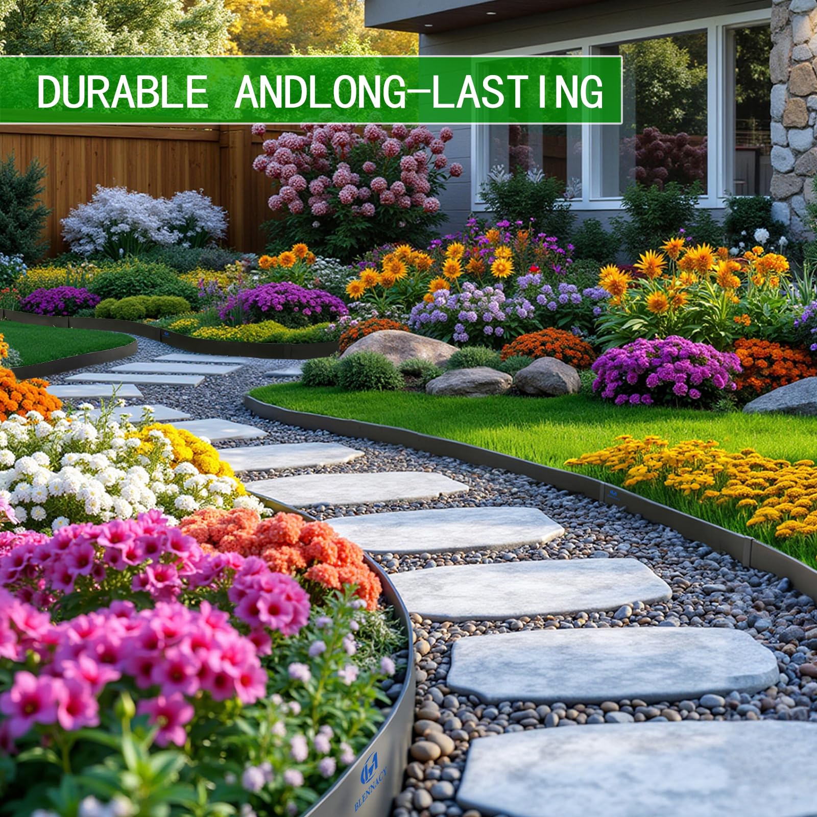BLENNACY installed edging around a garden bed creating tidy, defined borders