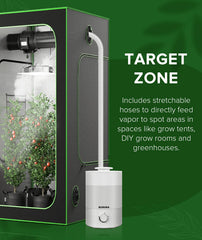 BLEREMA extendable hose targeting in use directing mist to plants for precise humidity