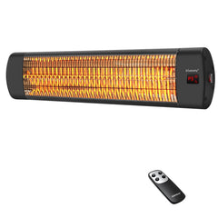 blessny front view wall-mounted heater showing sleek aluminum housing and built-in warmth