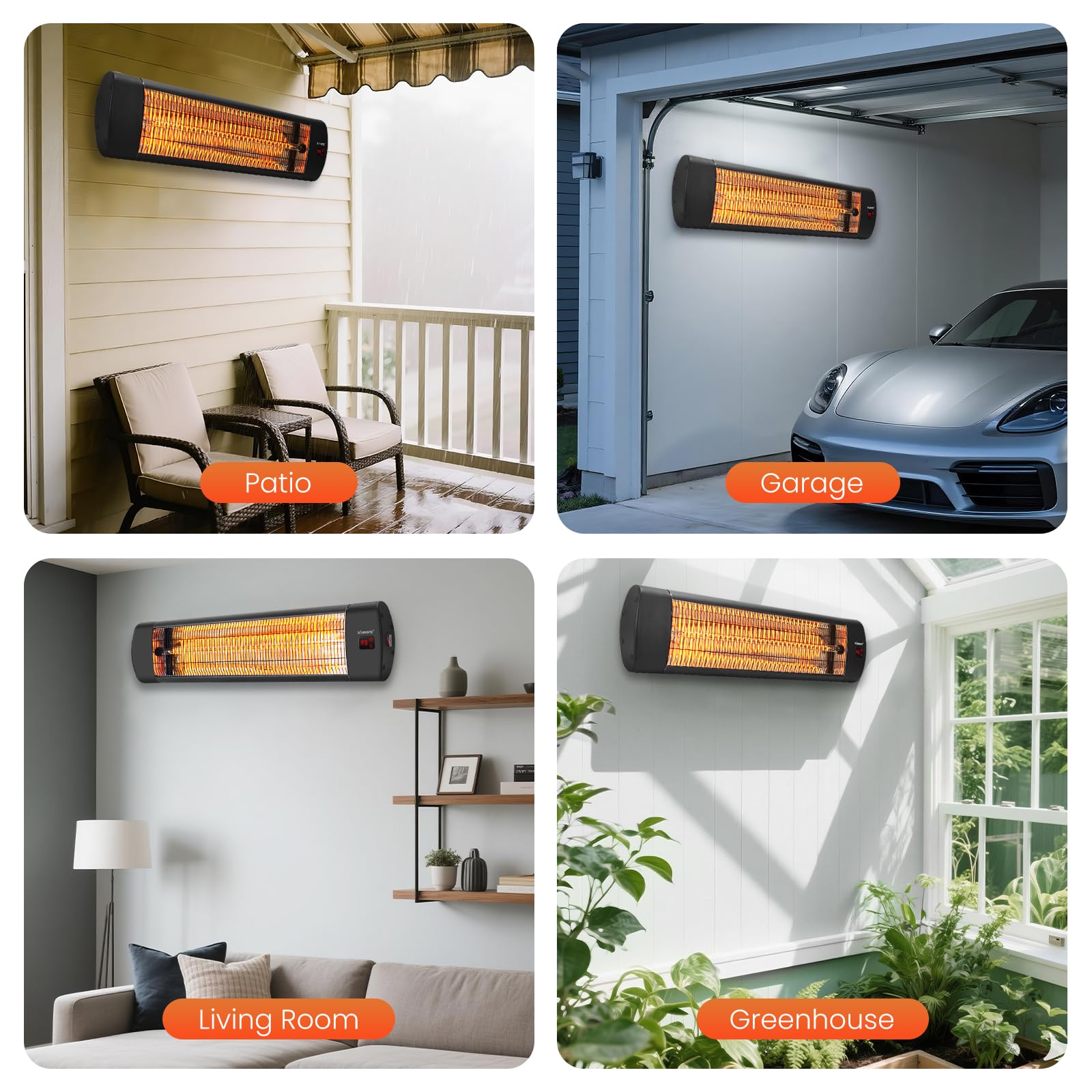 blessny heating a garage at night illustrating reliable warmth for workspaces