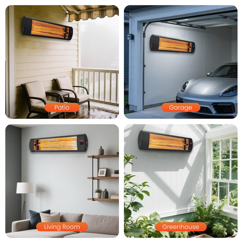 blessny heating a garage at night illustrating reliable warmth for workspaces