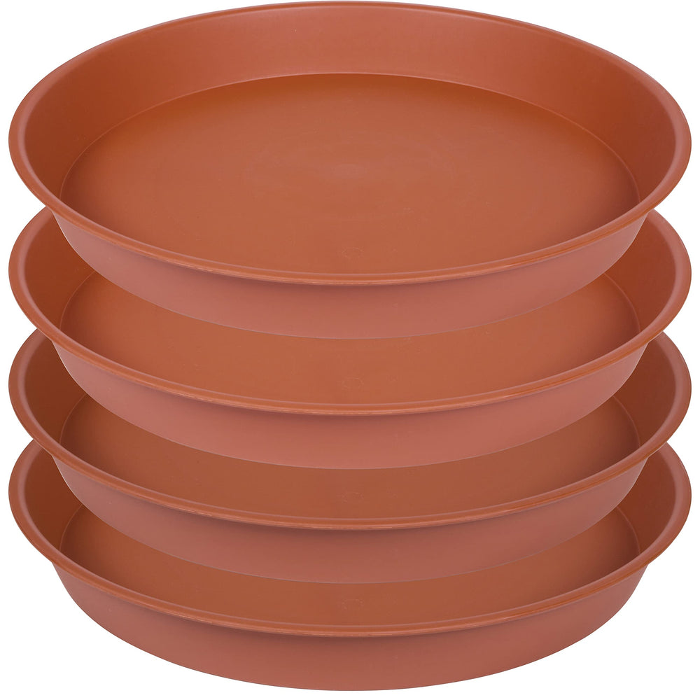 Bleuhome front view of 14 inch terracotta saucer protecting floor