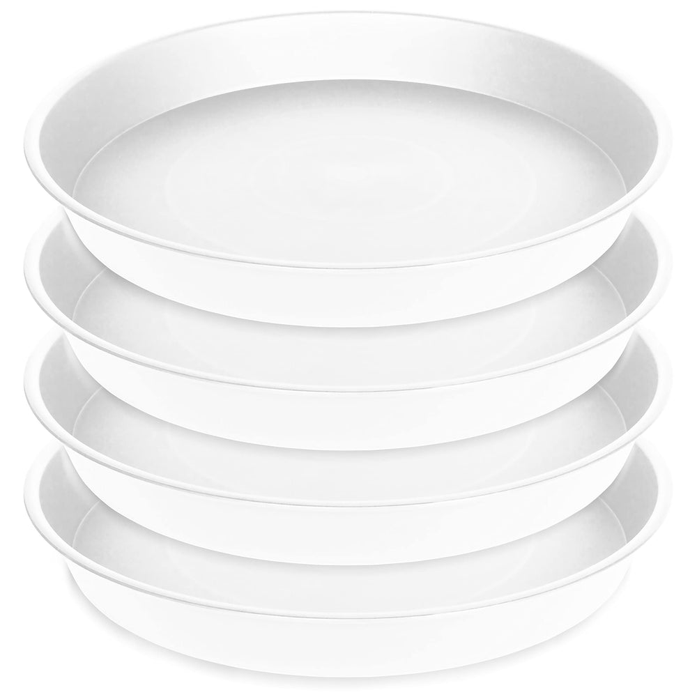 Bleuhome front view of four 14-inch saucers showing neat modern design and protection