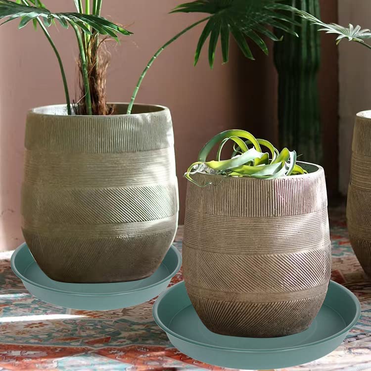 Bleuhome saucer with planter in place protecting floor and preventing water stains