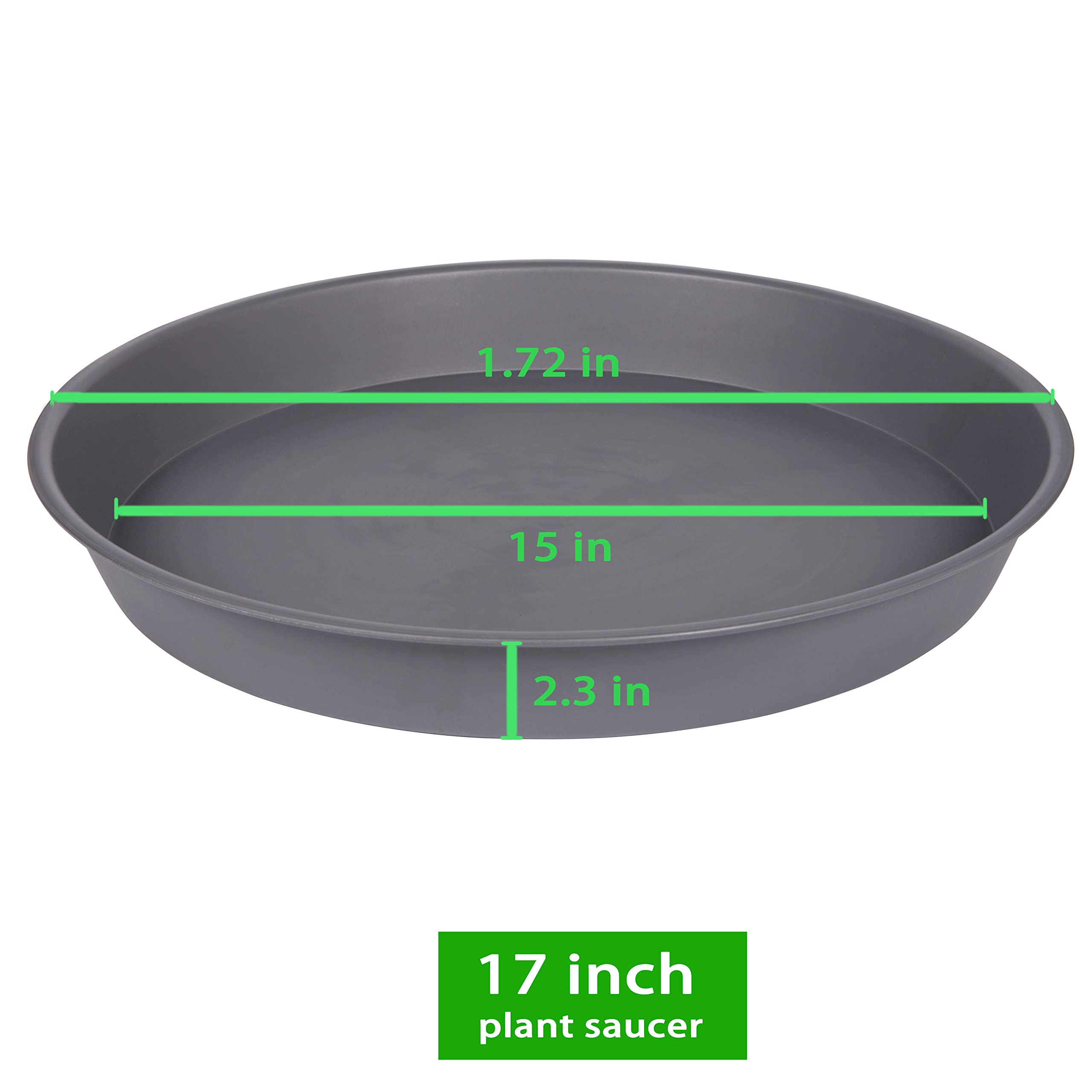 Bleuhome saucer under large pot demonstrating containment of water runoff for furniture protection