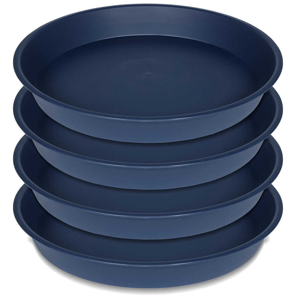 Bleuhome front view showing four blue saucers protecting a tabletop