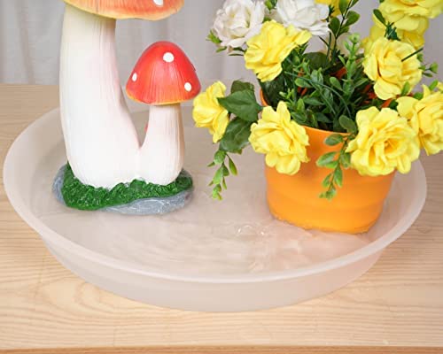 Bleuhome saucer next to ruler and 12-inch pot for accurate sizing comparison