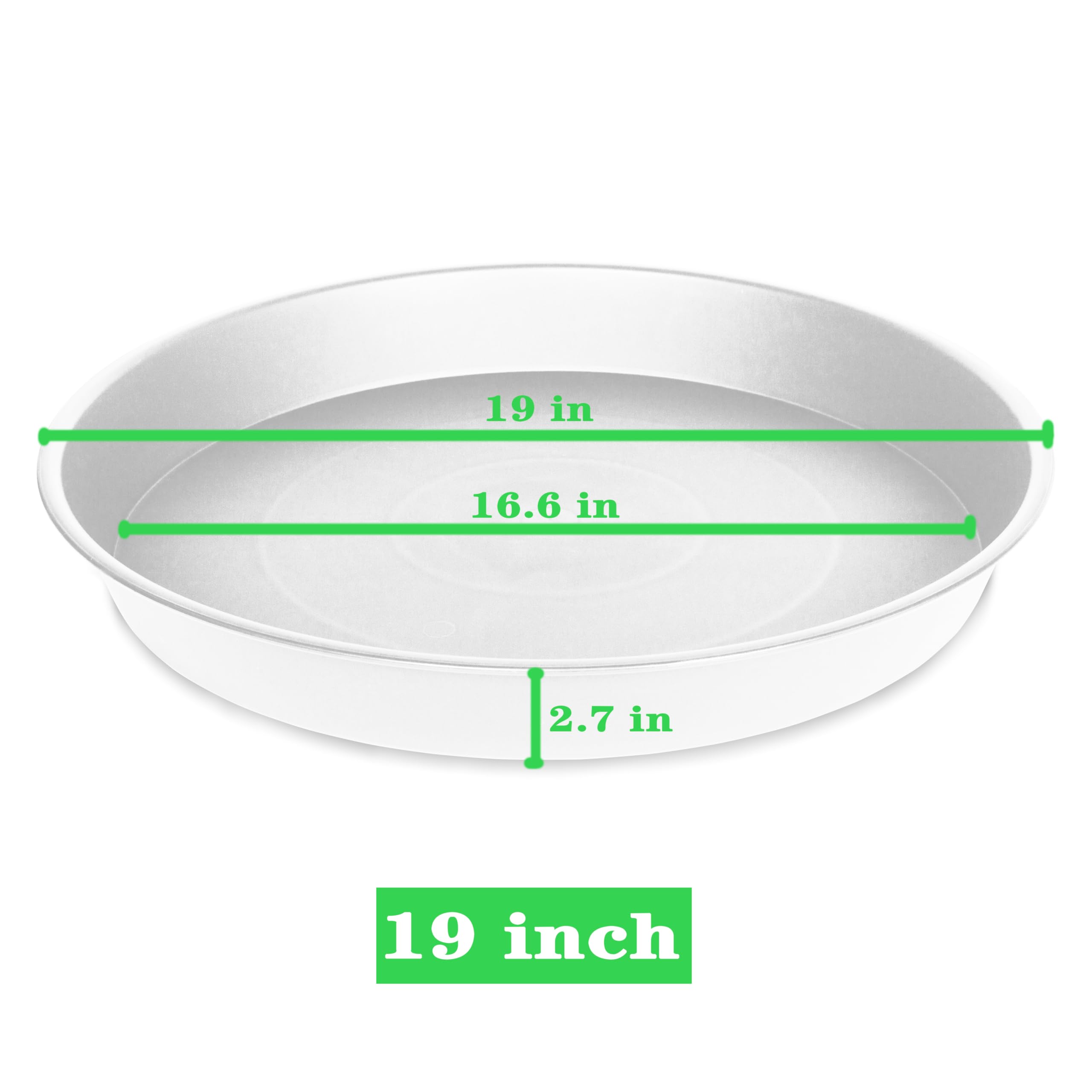 Bleuhome top-down view showing 19-inch diameter and depth