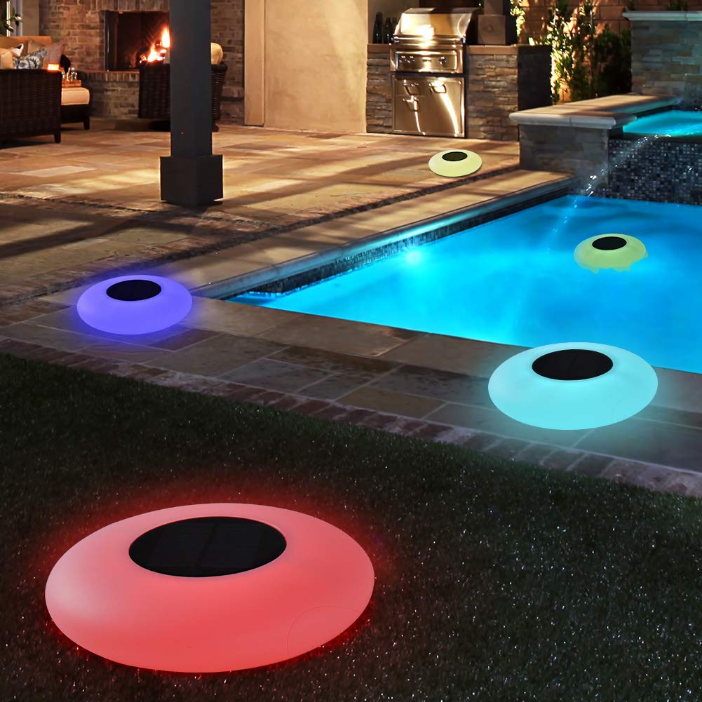 Blibly front view floating light showing colorful LED glow and easy placement benefit