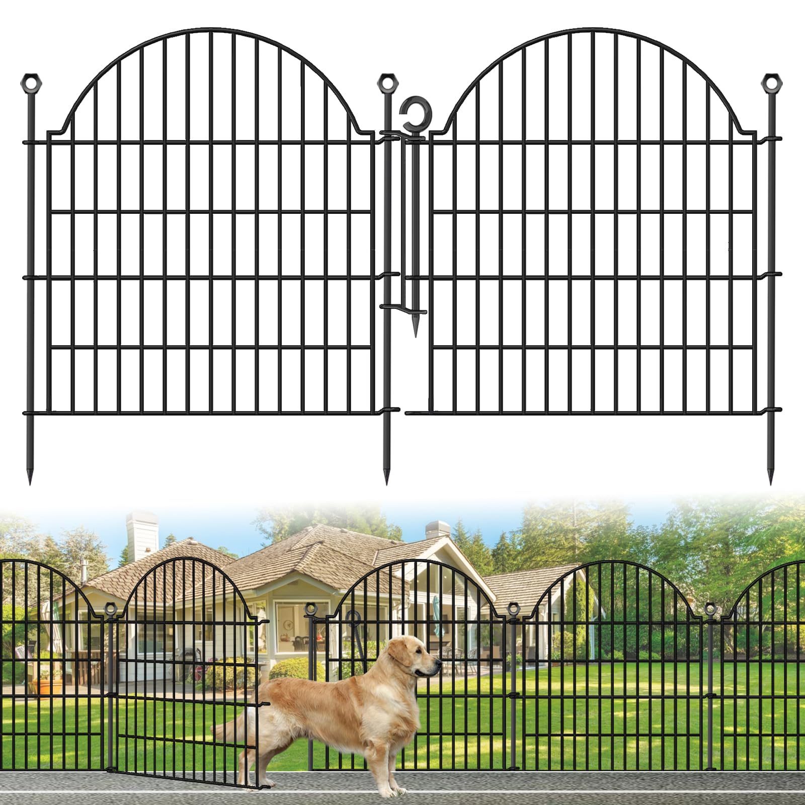 blingluck front view assembled garden fence showing full length and clean border benefit