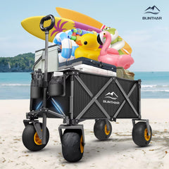 BLINTHAR folded wagon compact in a car trunk for simple transport and storage