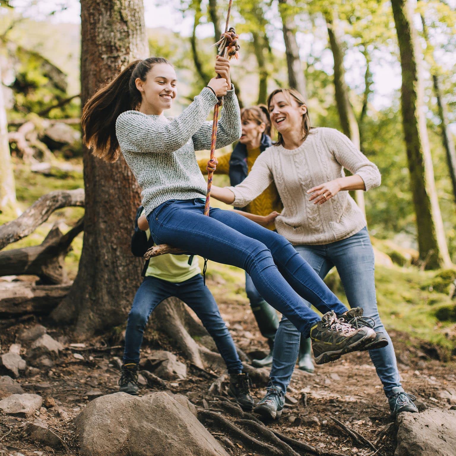 Bliss Hammocks size comparison with child illustrating appropriate scale and safety support
