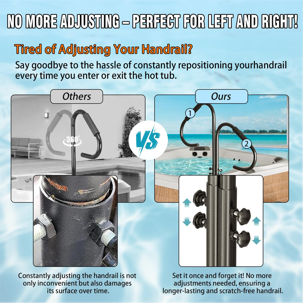 blissbuys rail rotated to an angle illustrating 360-degree swivel for custom positioning