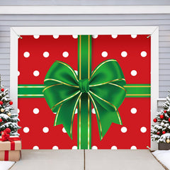 BlissfulTie front view showing full red gift box garage cover and curb appeal