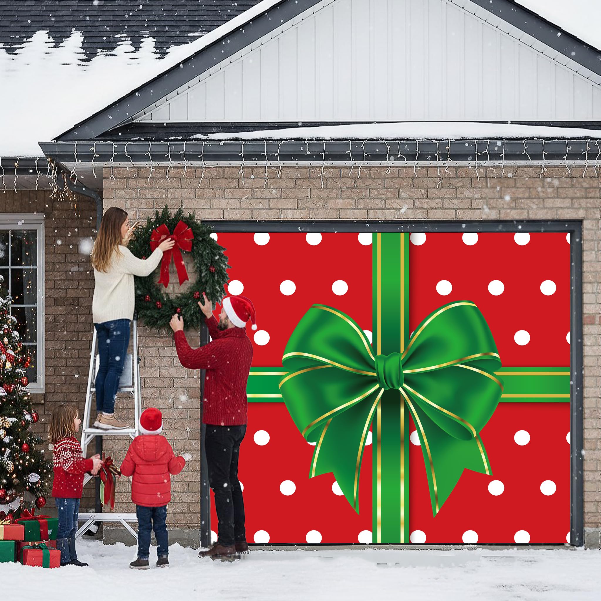 BlissfulTie outdoor nighttime display creating festive curb appeal for neighbors
