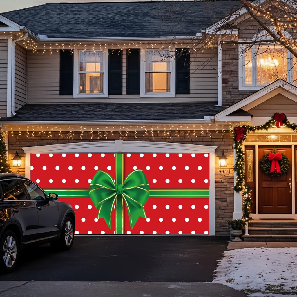BlissfulTie full garage view installed showing instant holiday transformation