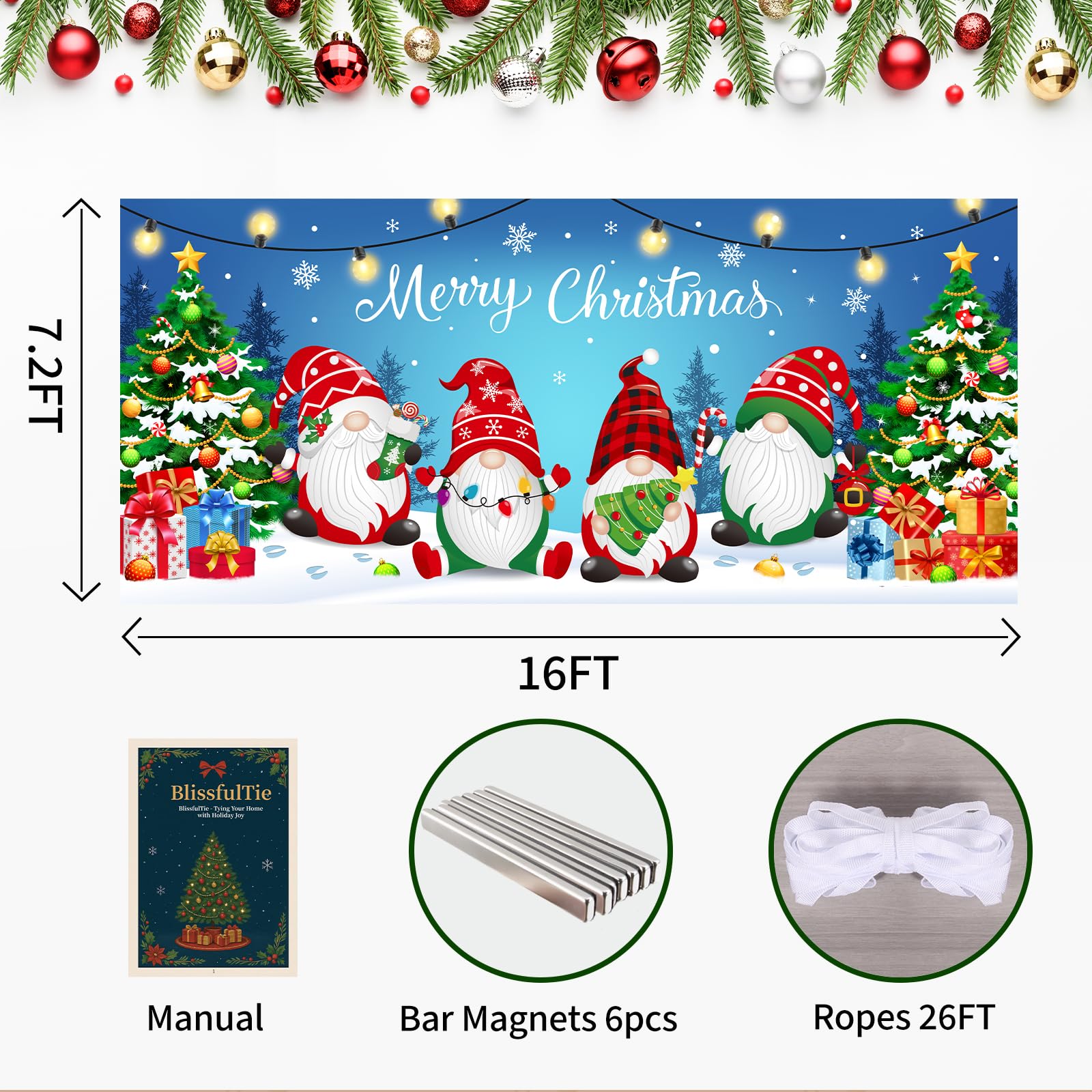 BlissfulTie magnets and rope kit displayed for secure installation