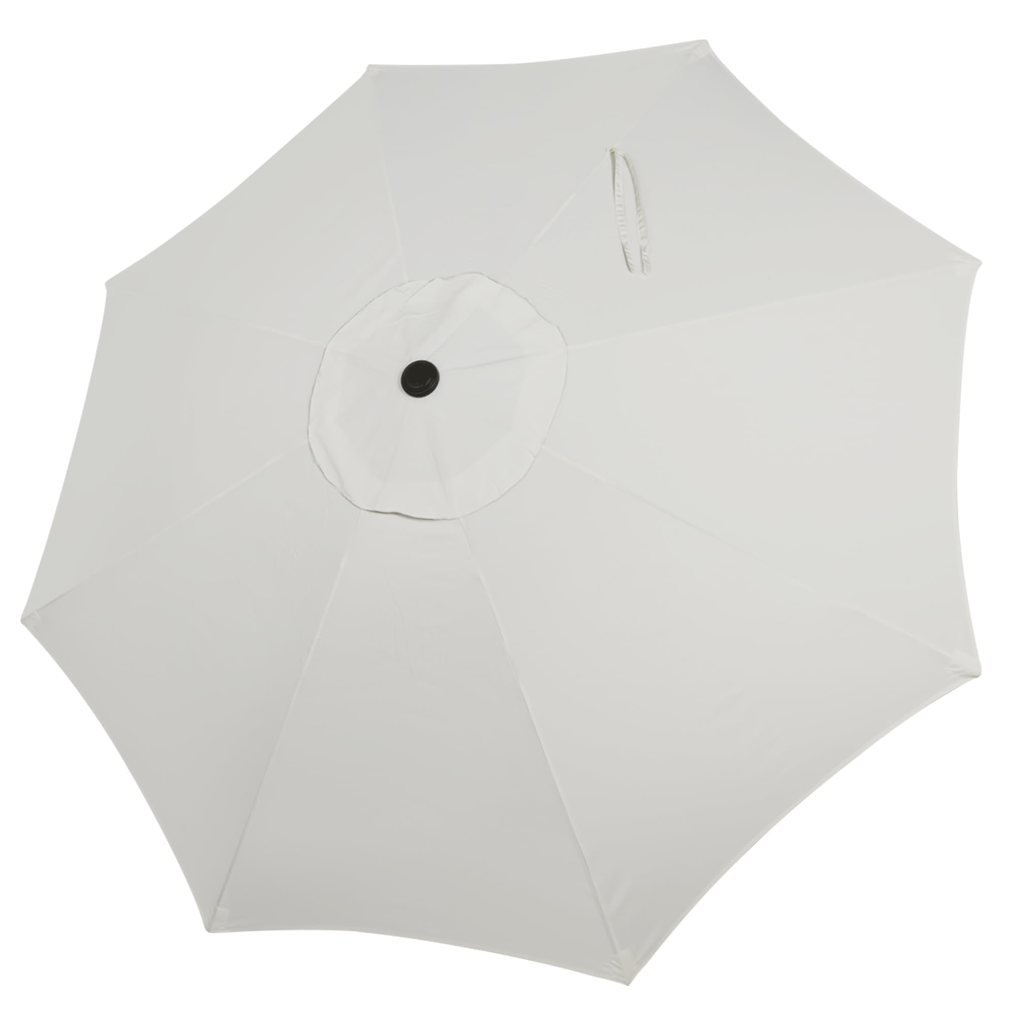 Blissun front view of creamy white 9ft replacement canopy showing full shape and color benefits