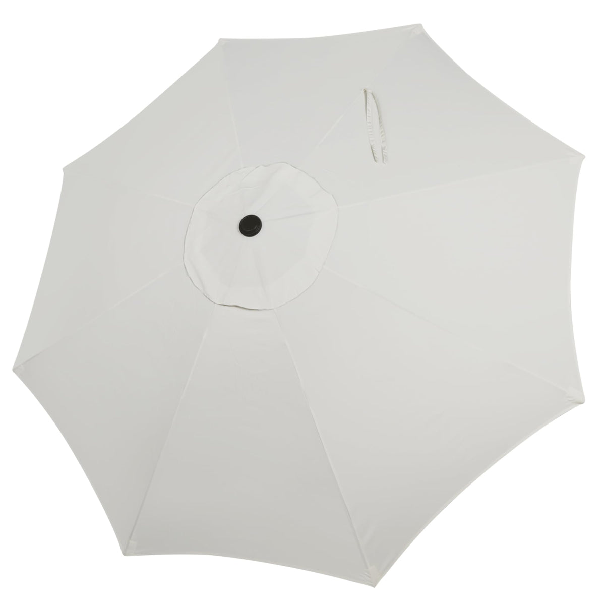 Blissun front view of creamy white 9ft replacement canopy showing full shape and color benefits