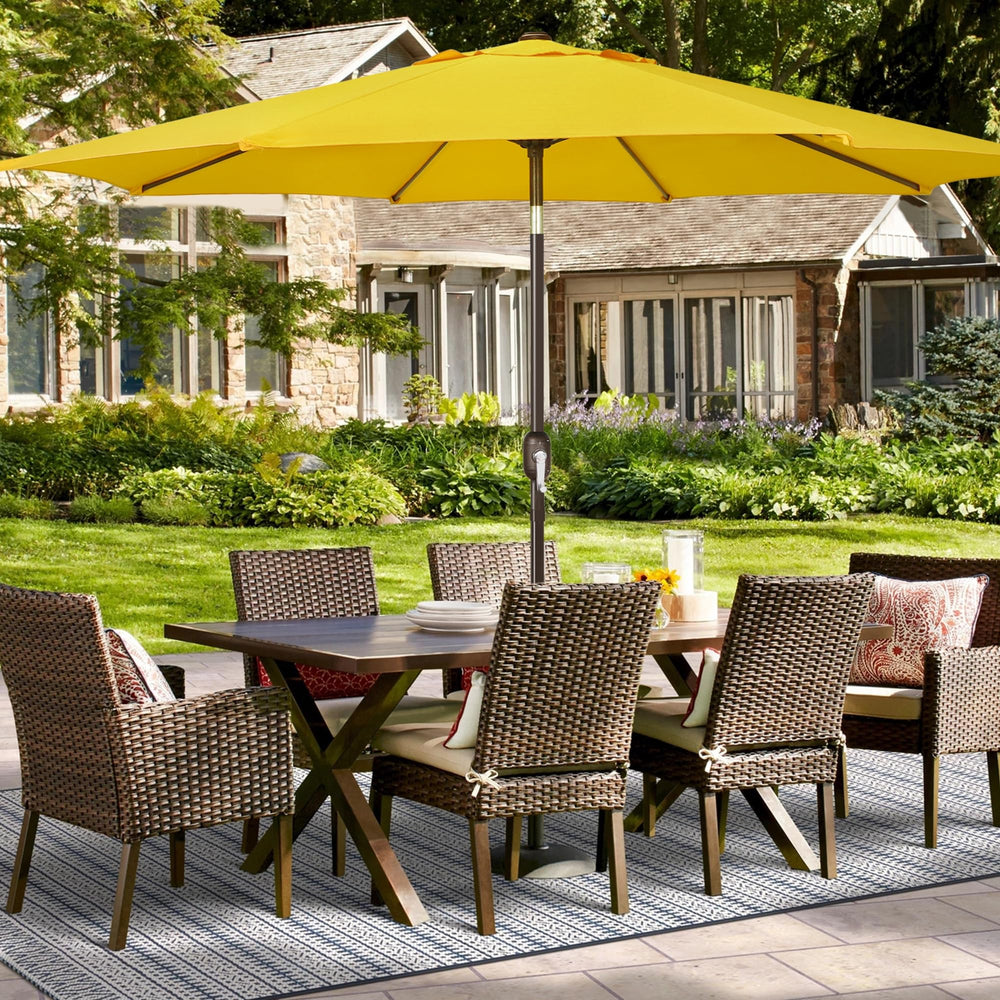 Blissun canopy beside ruler showing 52"–54" rib compatibility for fit confirmation