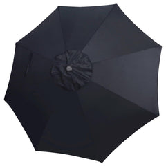 Blissun front view of black replacement canopy showing full coverage benefit