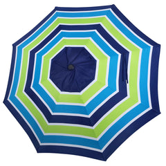 Blissun front view canopy showing blue-green stripe and refreshed patio shade