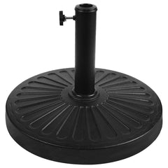 Blissun front view of umbrella base showing stability and modern black finish