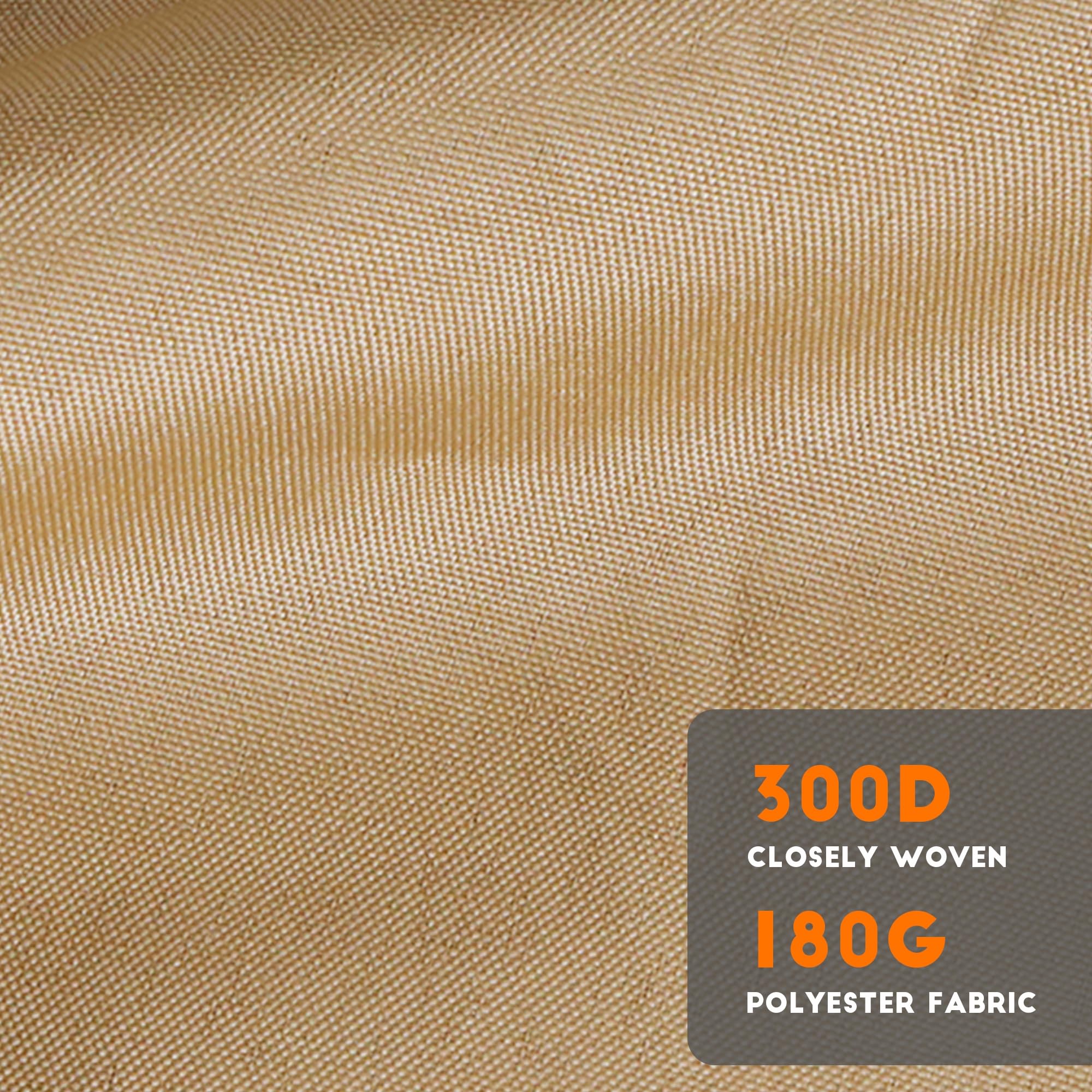 Blissun material tag and label indicating fabric weight and care guidance