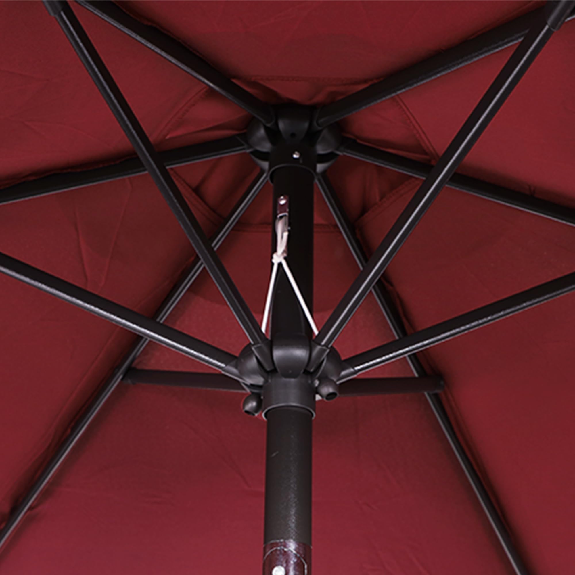 Blissun pole and crank detail demonstrating easy lift and user convenience