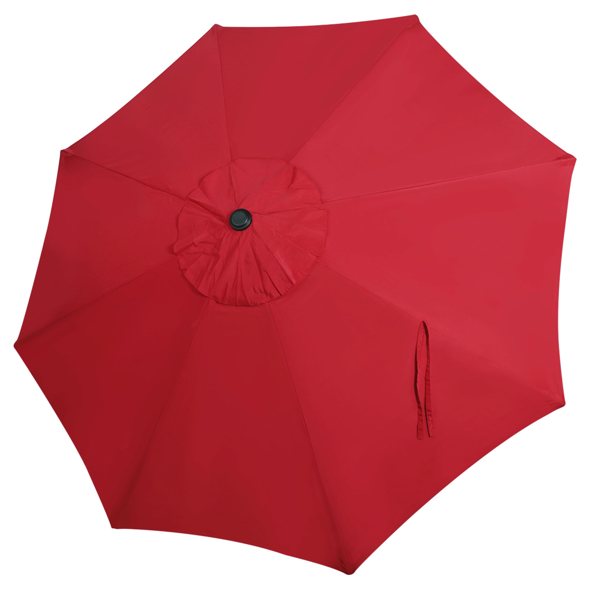 Blissun red canopy front view showing full coverage and bright color