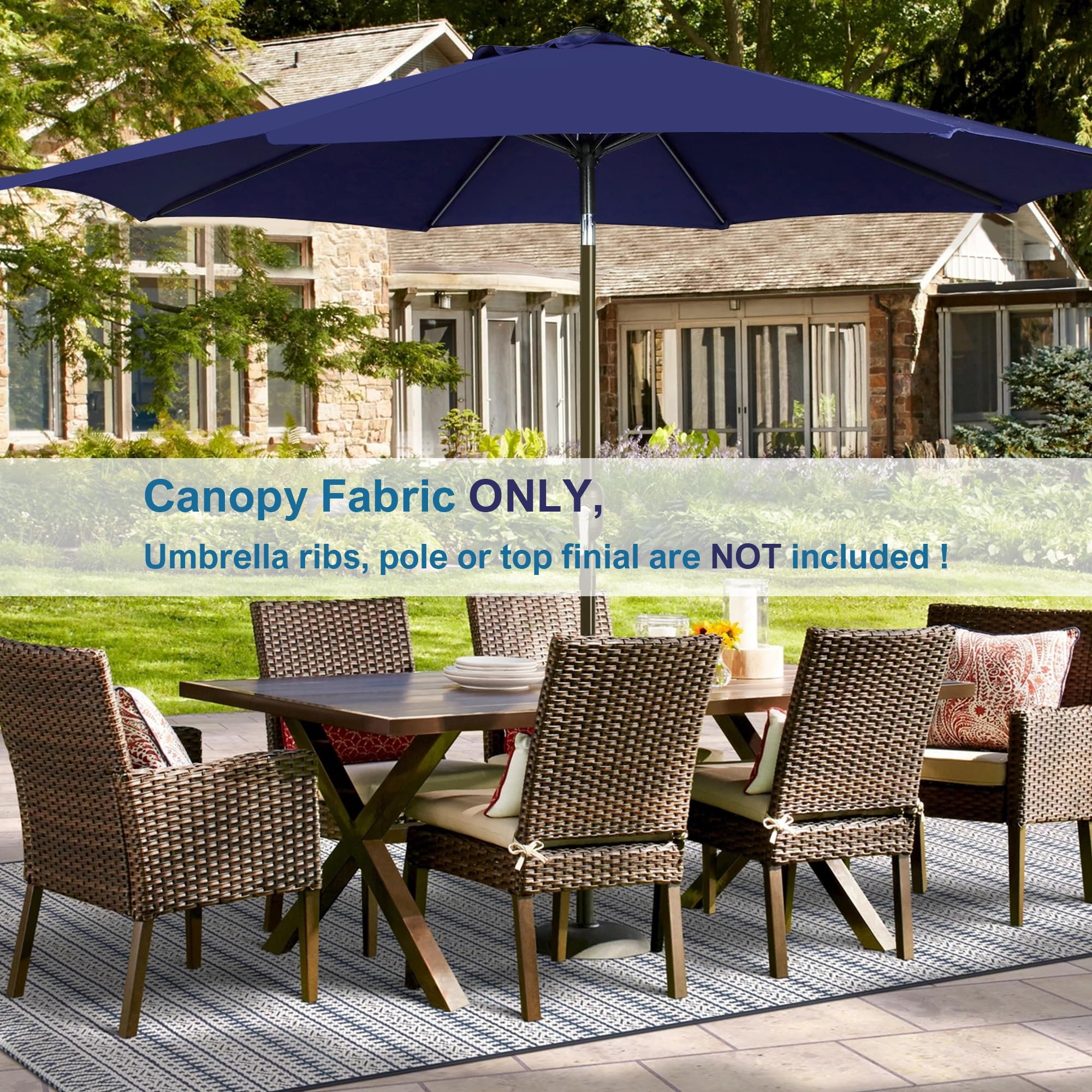 Blissun canopy size comparison next to chair for scale and fit guidance