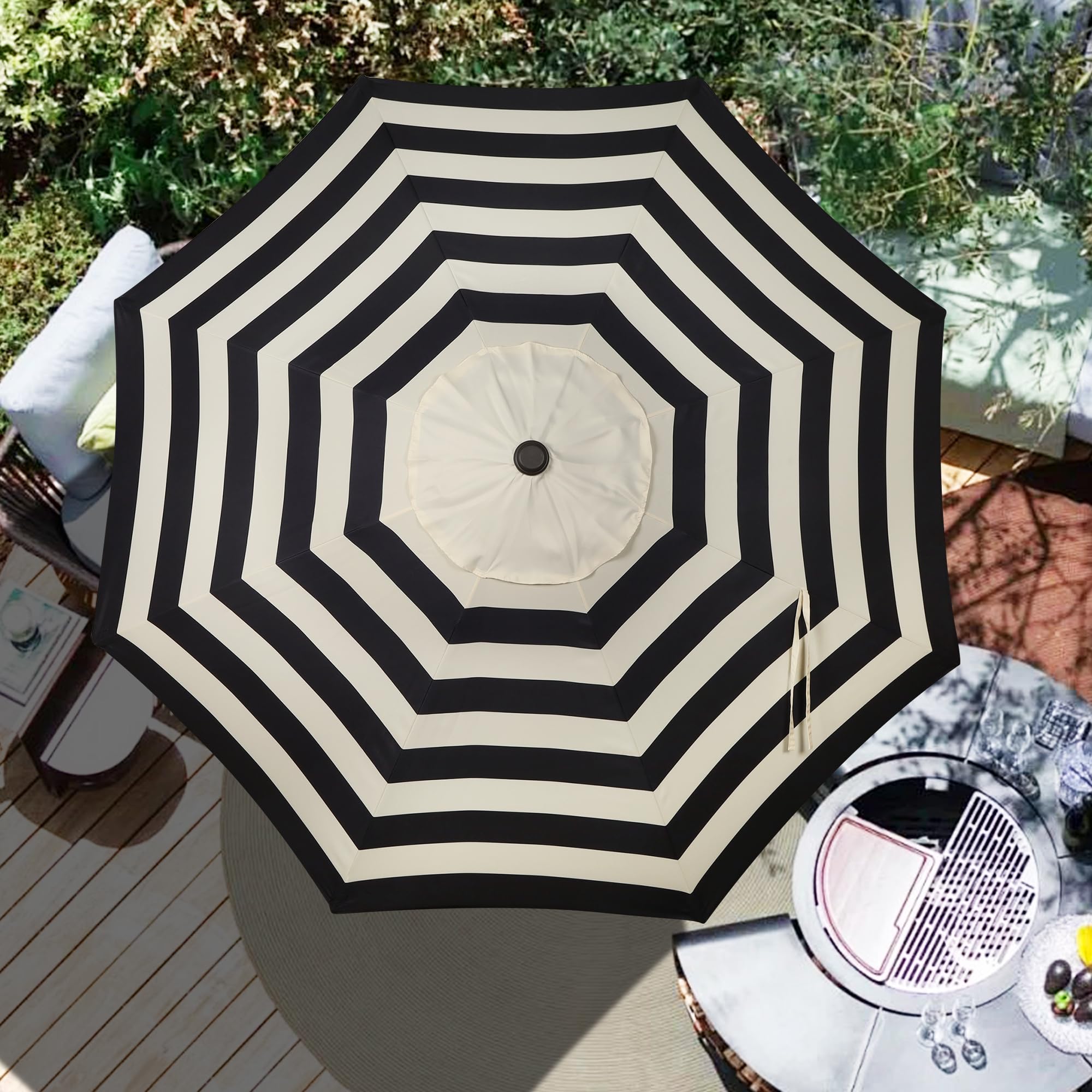 Blissun strap closure folded canopy for compact storage and easy transport