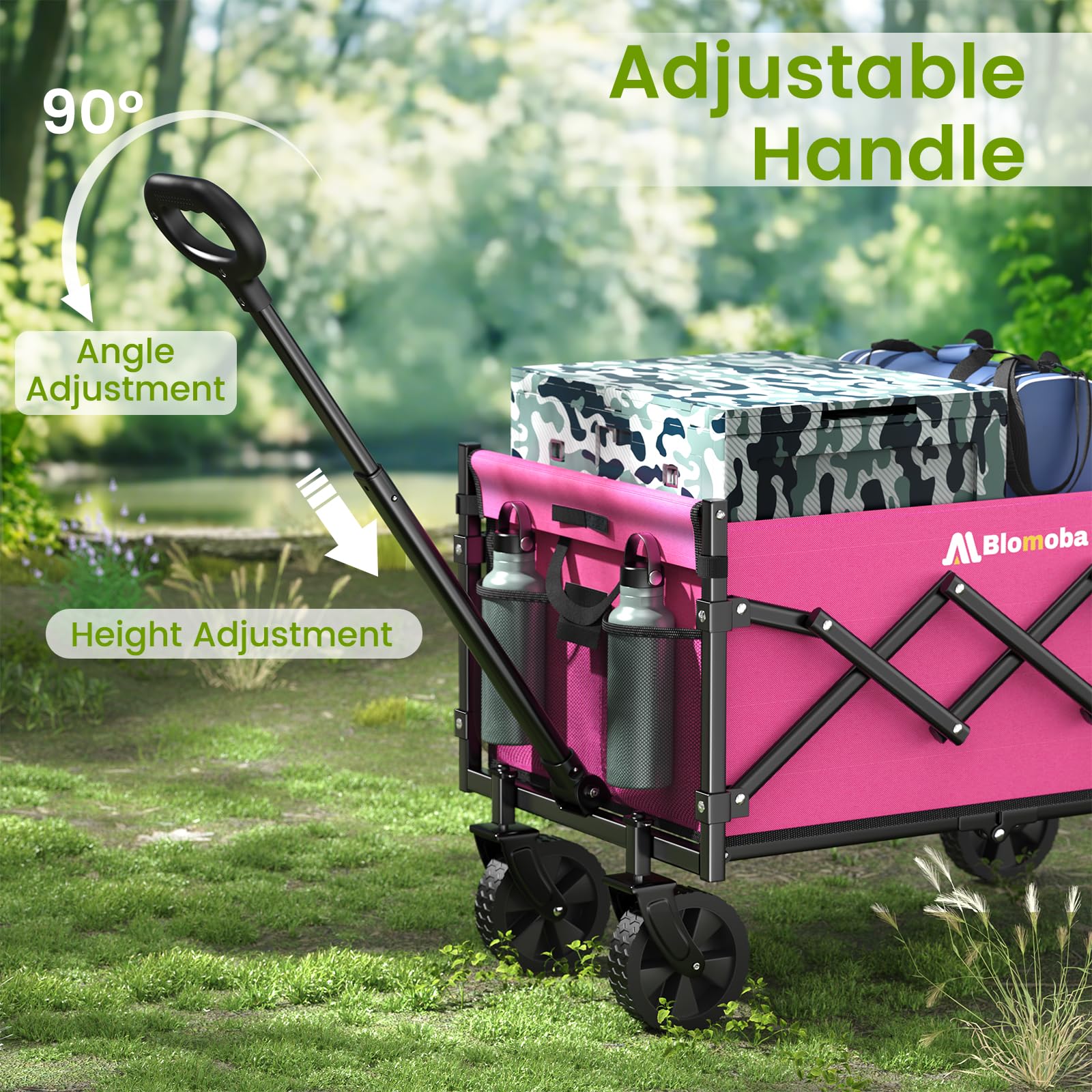 Blomoba folded compact wagon in trunk saving storage space and transport