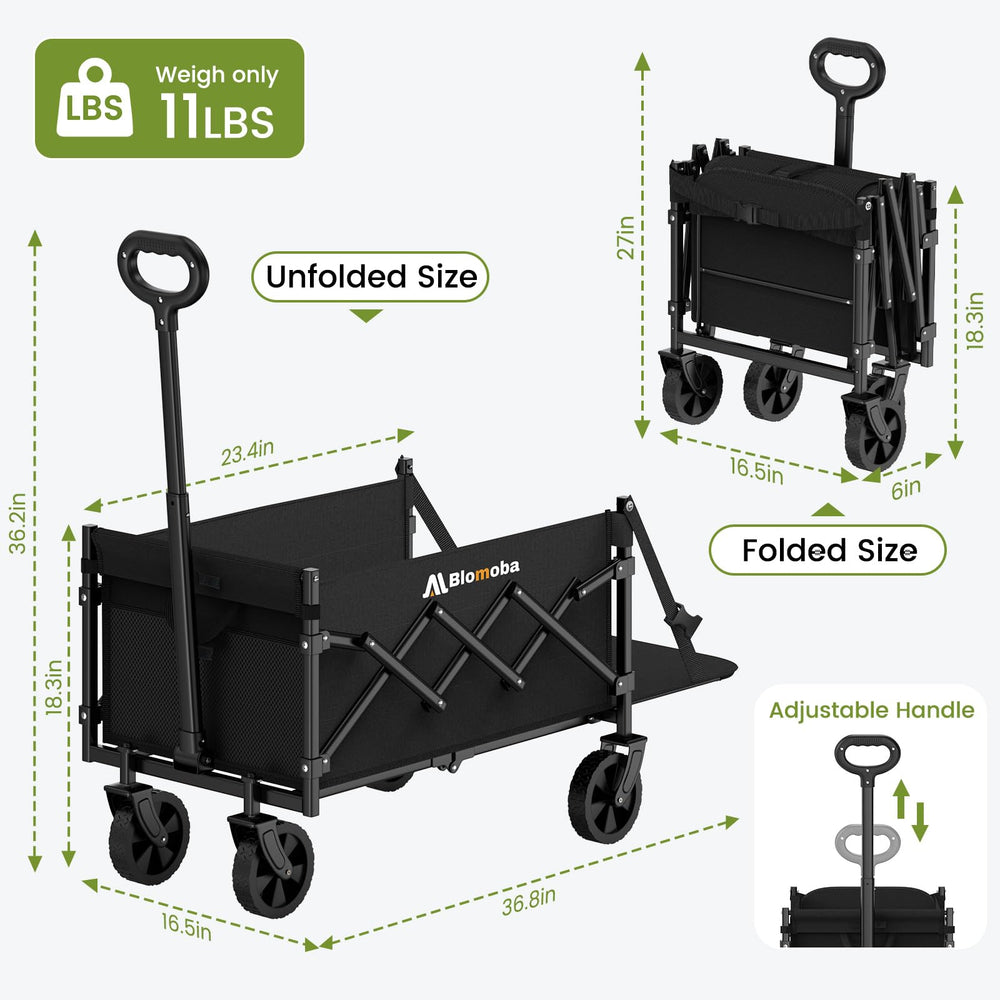 Blomoba adjustable handle and grip for comfortable maneuvering
