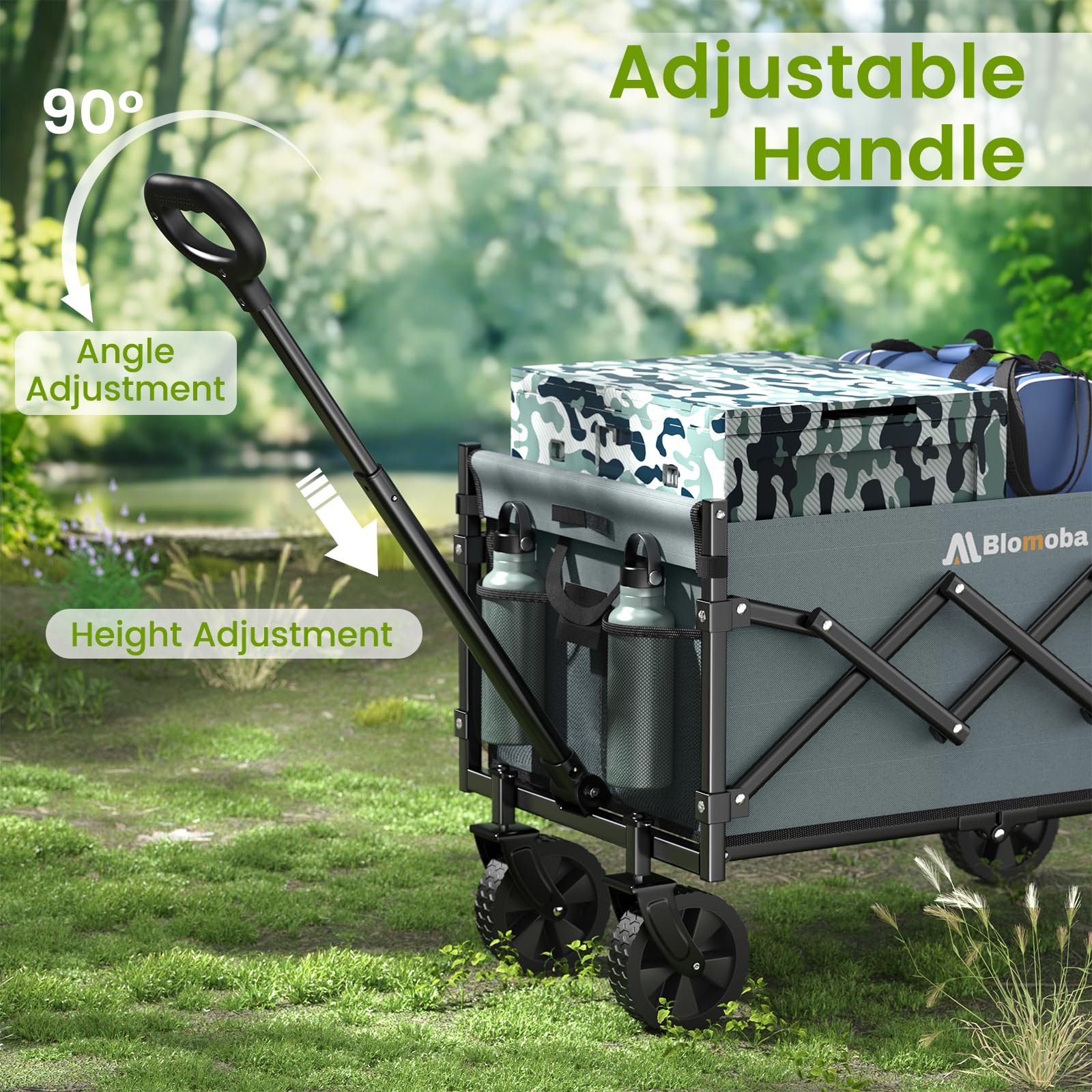 Blomoba 300D Oxford fabric texture showing water-resistant durability benefit