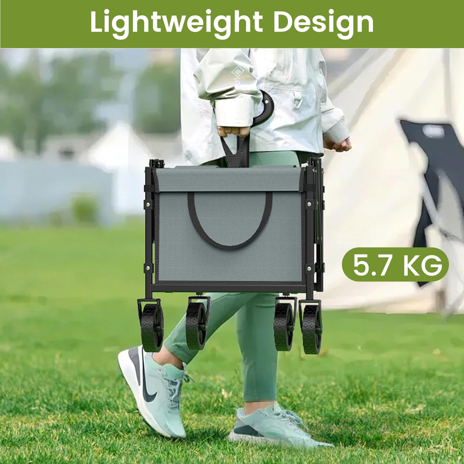 Blomoba close-up of 360-degree wheels for smooth maneuvering benefit