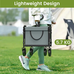Blomoba close-up of 360-degree wheels for smooth maneuvering benefit