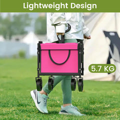 Blomoba wheel detail demonstrating 360° rotation for smooth maneuvering