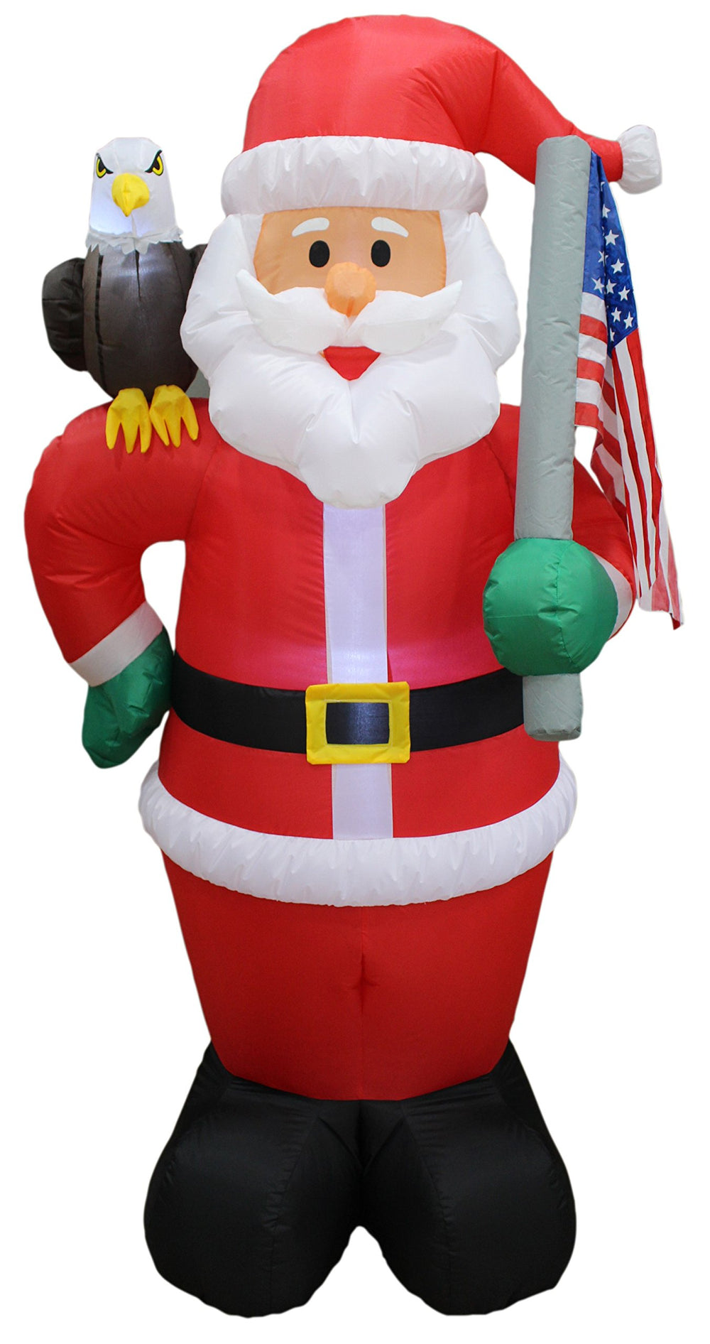 Blossom Inflatables front view of patriotic Santa creating curb appeal