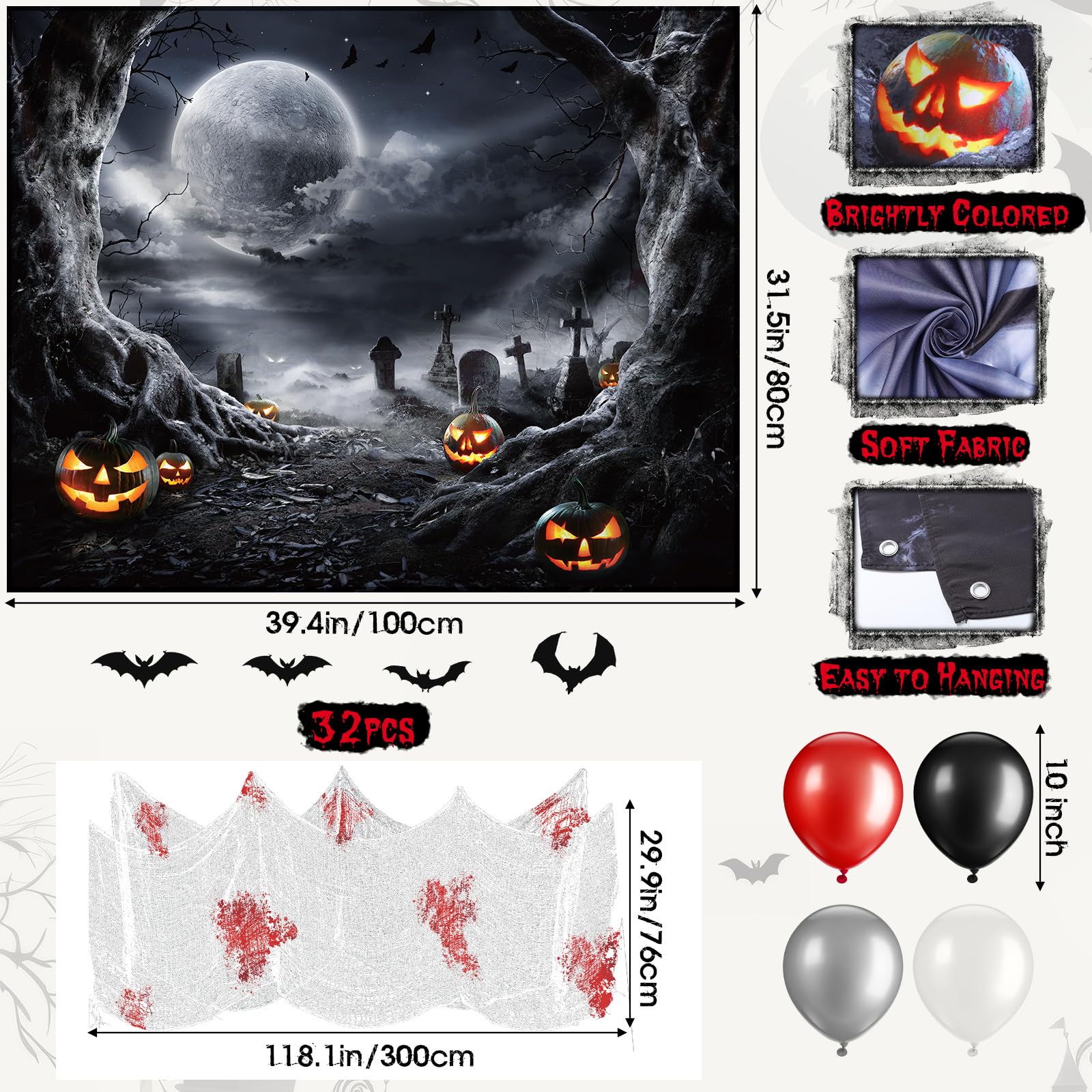 Blosssound balloons and bats arrangement adding volume and motion
