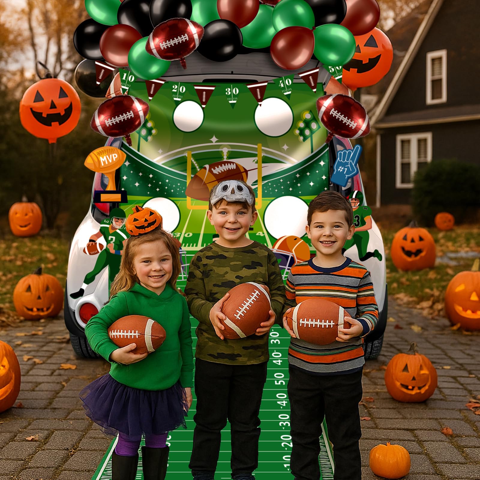 Blosssound football cutouts close-up adding detail and durable decoration accents