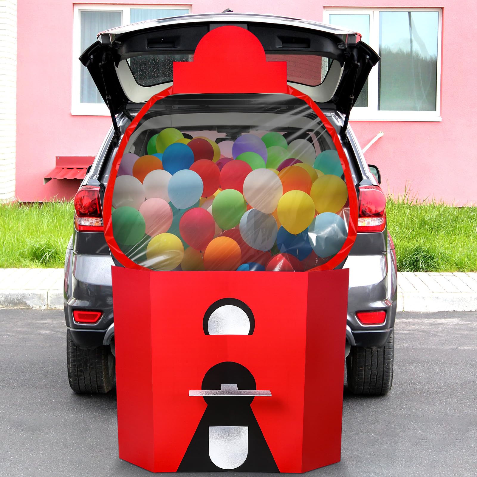 Blosssound gumball machine front view showing bright red design and attraction
