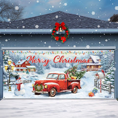 Blosssound garage door installation demonstrating easy outdoor mounting and festive result