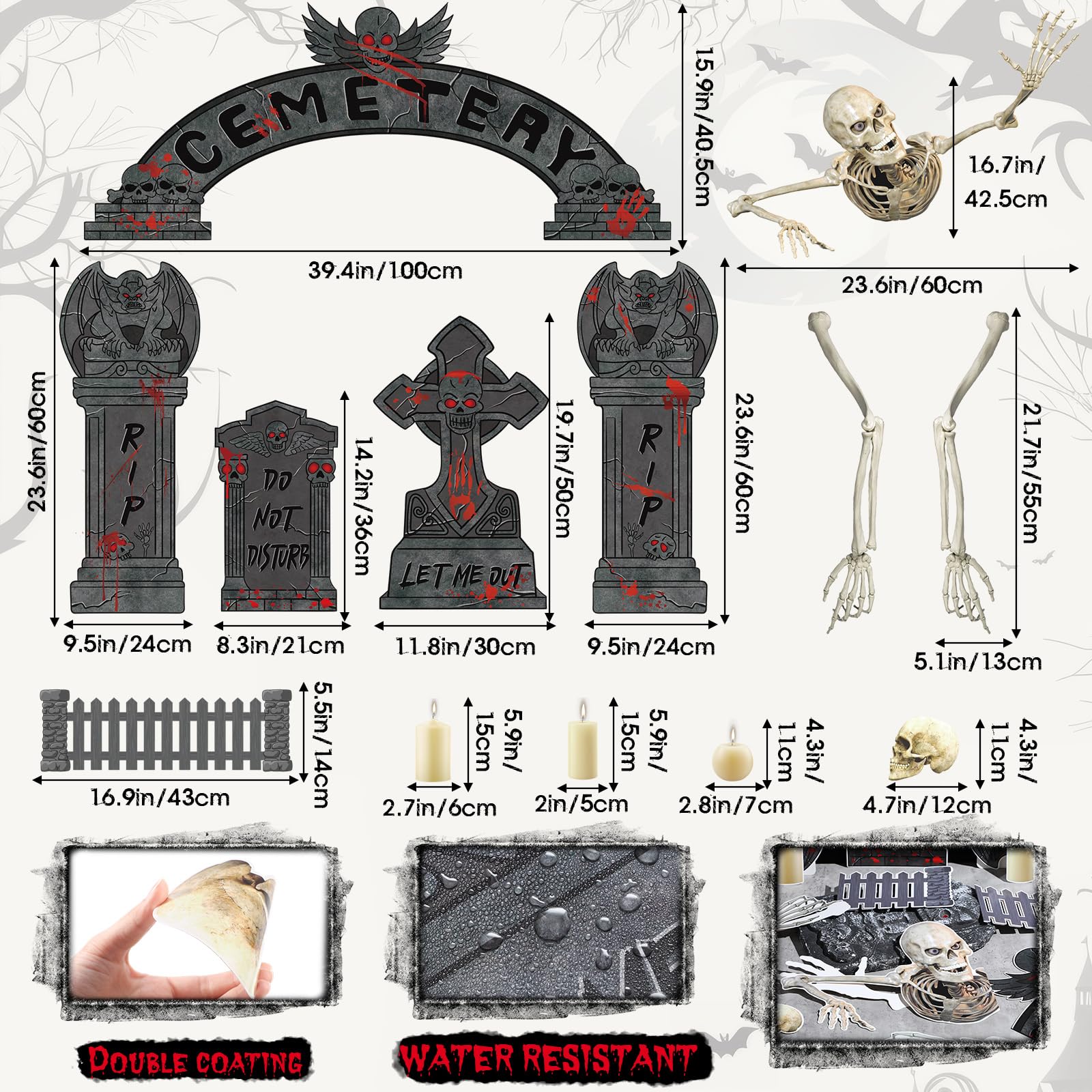 Blosssound tombstone cards closeup for customizable graveyard details