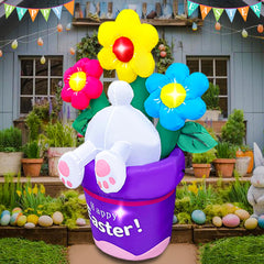 BLOWOUT FUN illuminated at night in yard creating inviting evening glow