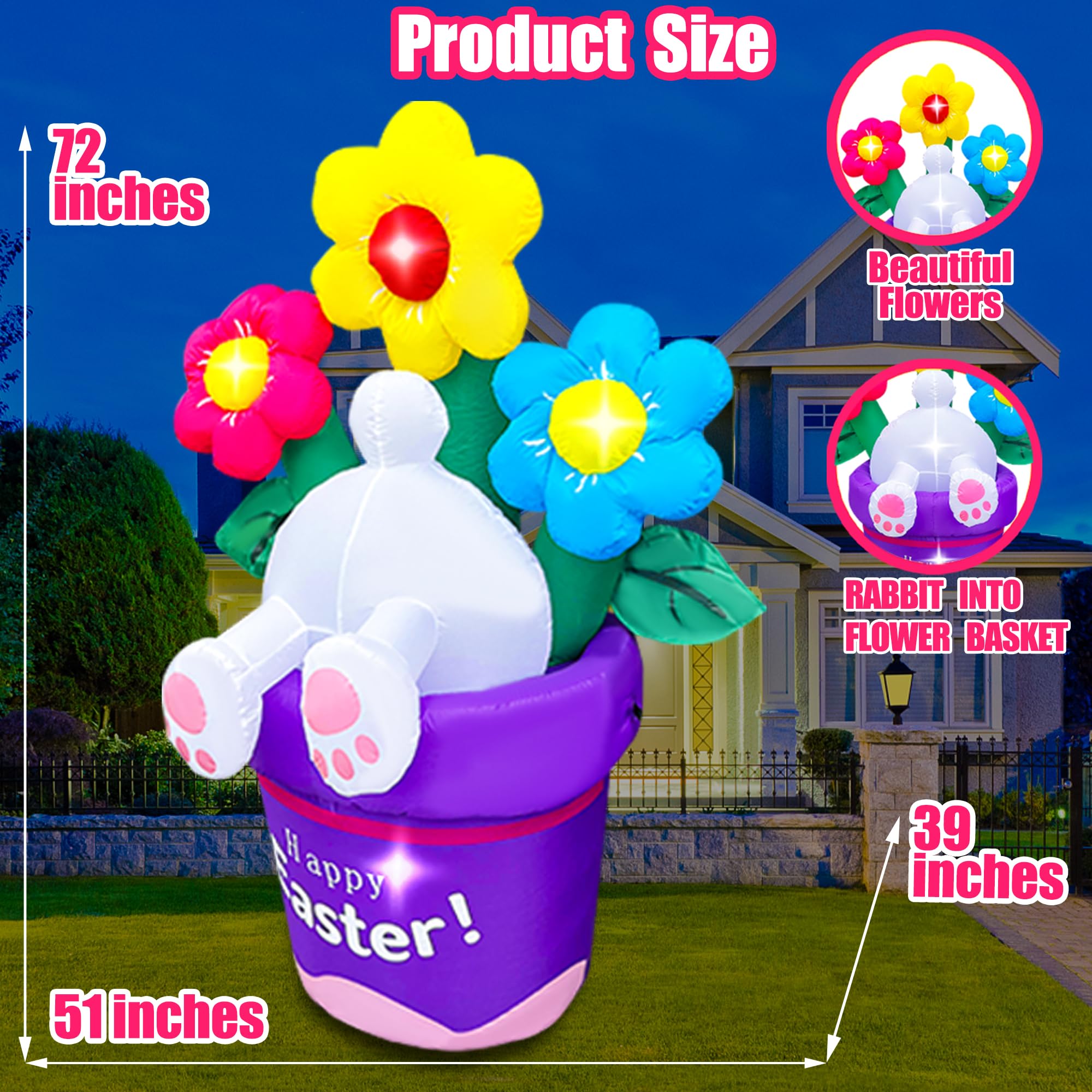 BLOWOUT FUN size comparison by doorway showing scale and placement guidance