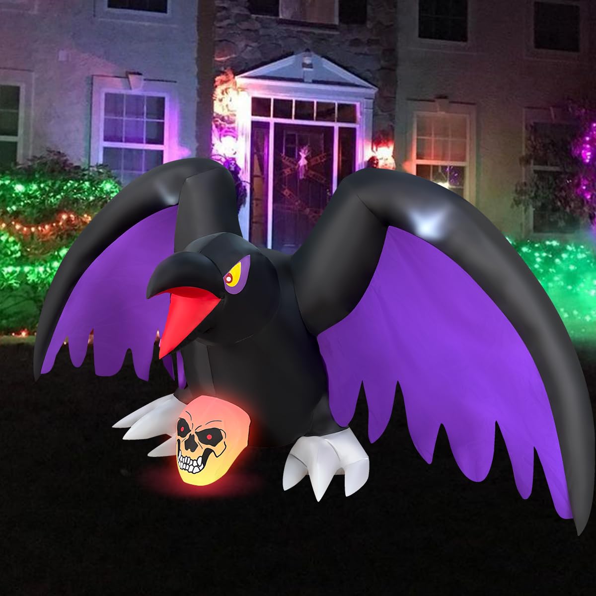 BLOWOUT FUN RGB lights glowing at night with colorful visibility to attract guests