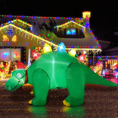 BLOWOUT FUN stegosaurus front view showing festive shape and curb appeal