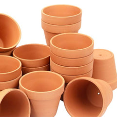 BLQH front view of single 4 inch terracotta pot showing clean rim and shape benefit display