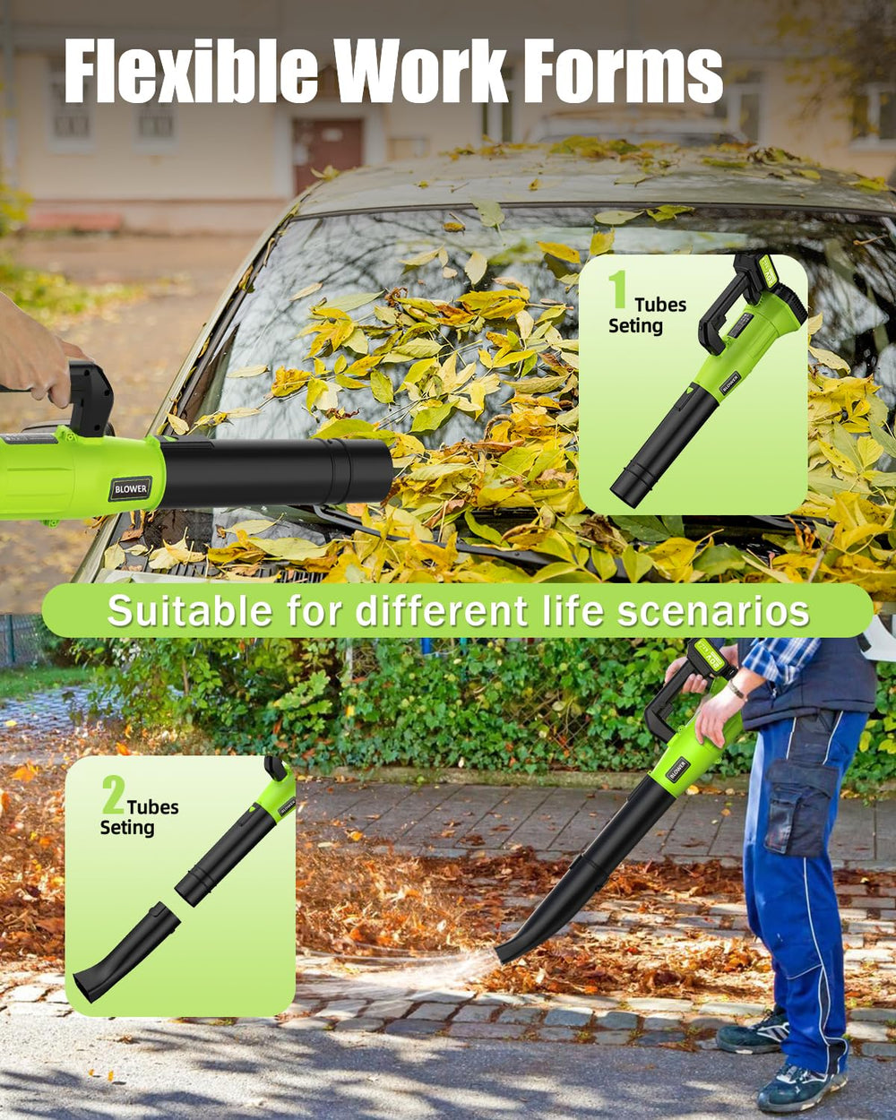 BLSKBY in backyard lifestyle scene demonstrating quiet cordless convenience